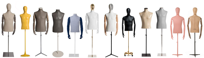 torsi e busti per allestimento vetrine abbigliamento uomo 