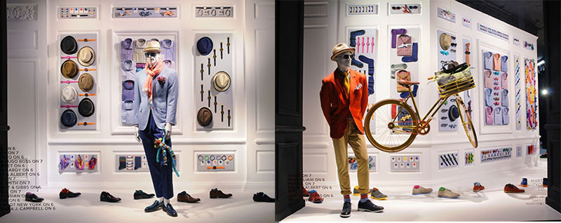 Saks Fifth Avenue vetrina abbigliamento uomo