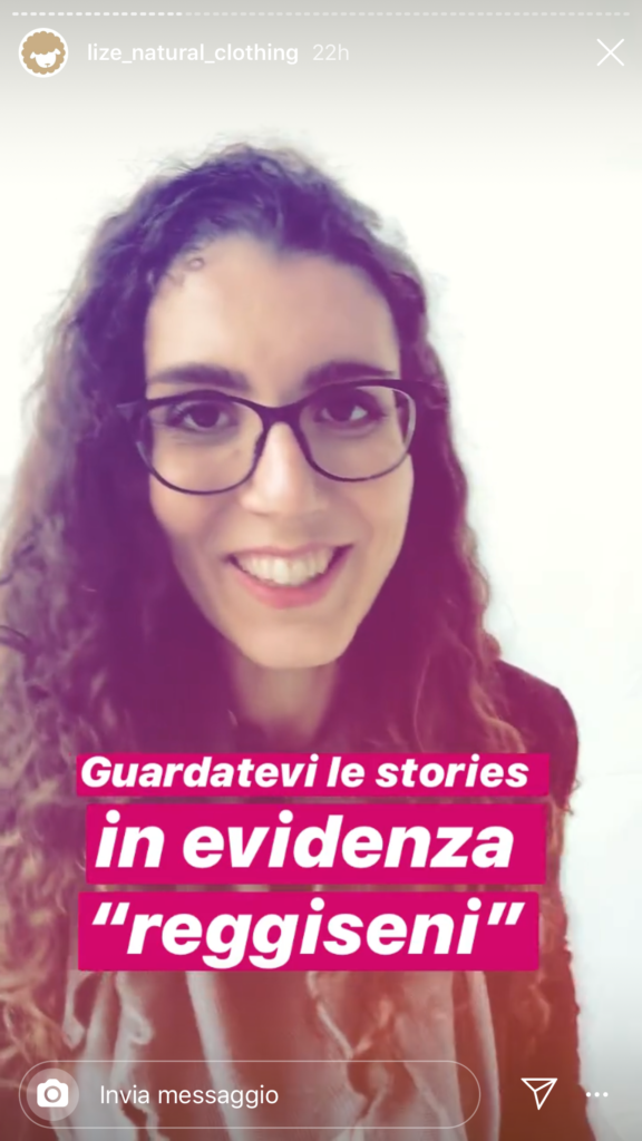 Instagram story di un negozio
