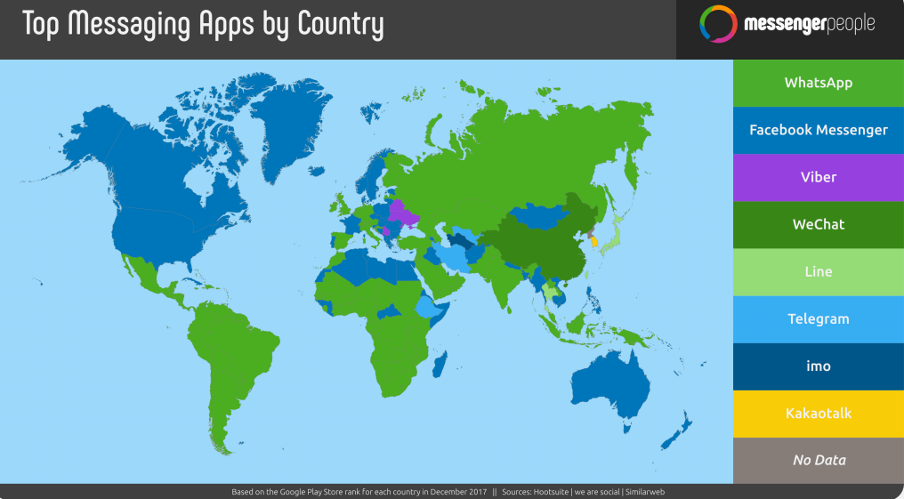 Mappa diffusione WhatsApp Europa