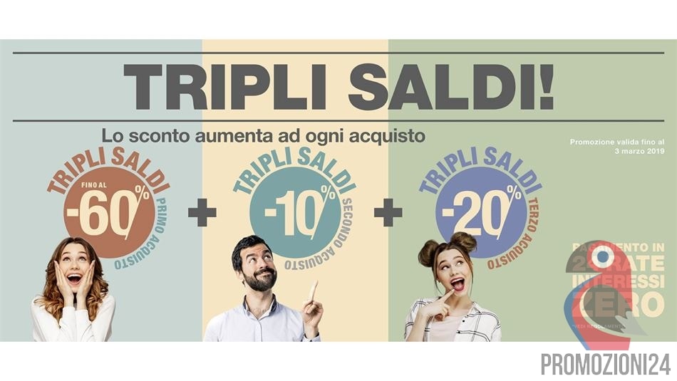 tripli saldi promozione